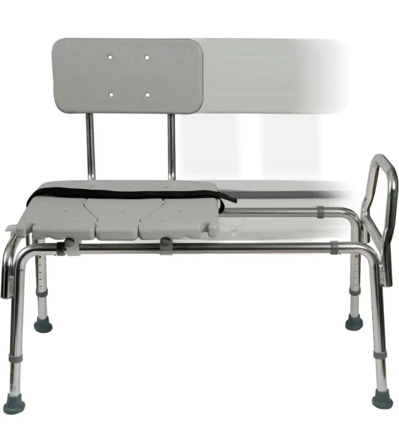 DMI Tub Transfer Bench and Shower Chair with Non Slip Aluminum Body, FSA Eligible, Adjustable Seat Height and Cut Out Access, Holds Weight up to 400 L by Selzalot