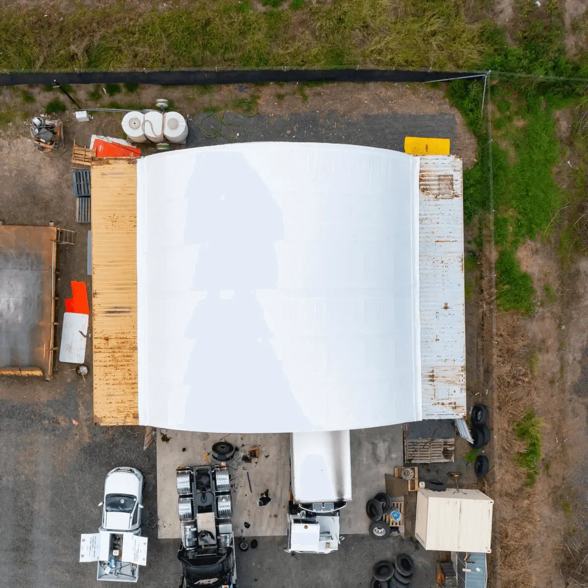 40x40x13 ft Container Shelter with Closed Back Panel by Chery Industrial