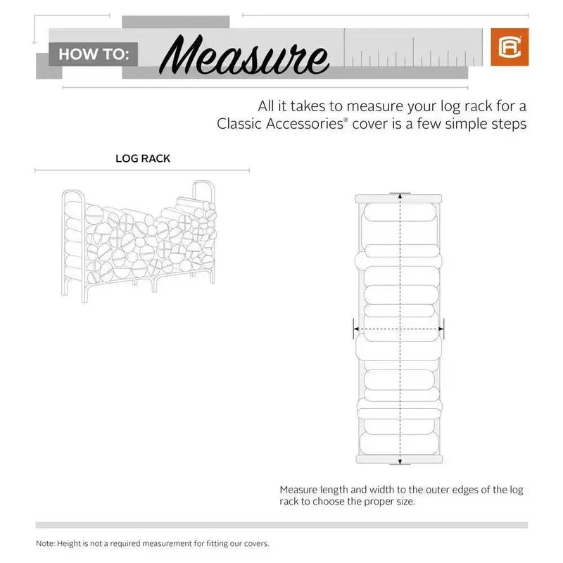 Black Firewood Rack Cover - Fits 4-ft. Log Racks by HomePacific