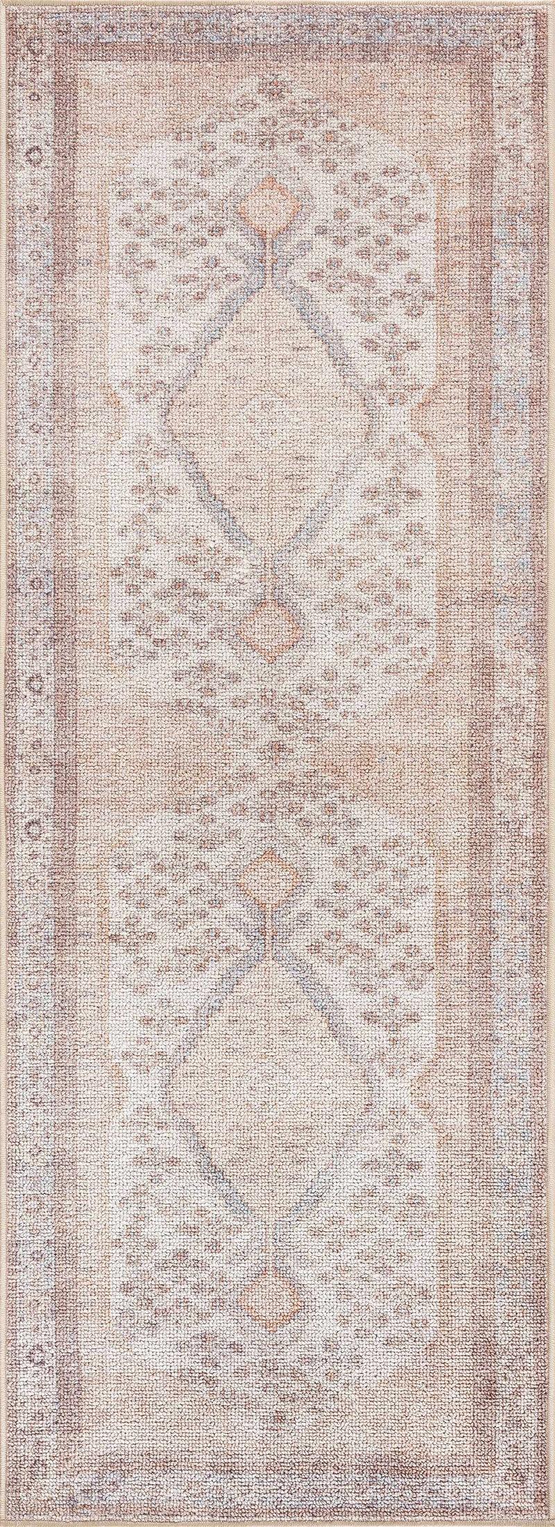 Analu Peach Washable Area Rug by Hauteloom