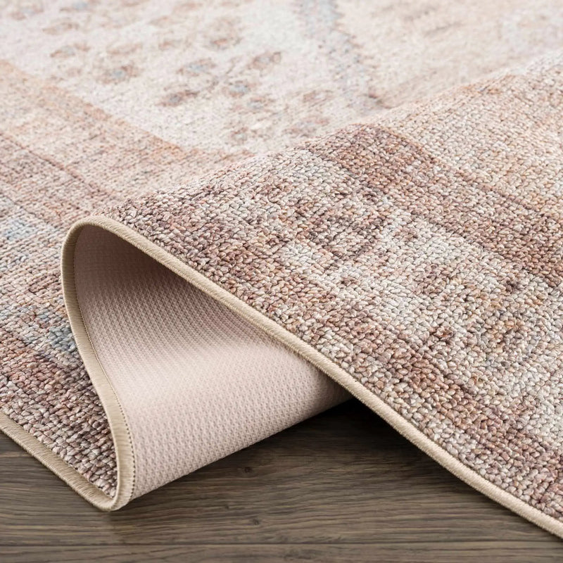 Analu Peach Washable Area Rug by Hauteloom