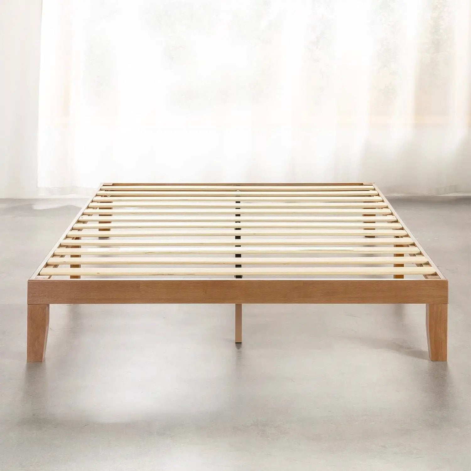 California King size Solid Wood Platform Bed Frame in Natural Wooden Finish by HomePacific