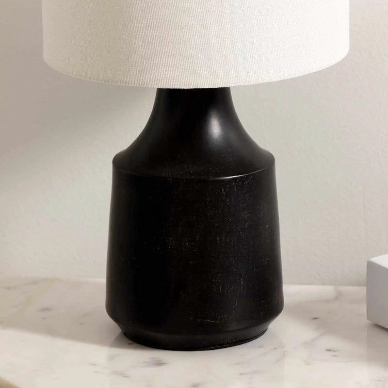 Canayan Black and Natural Resin Table Lamp by Boutique Rugs