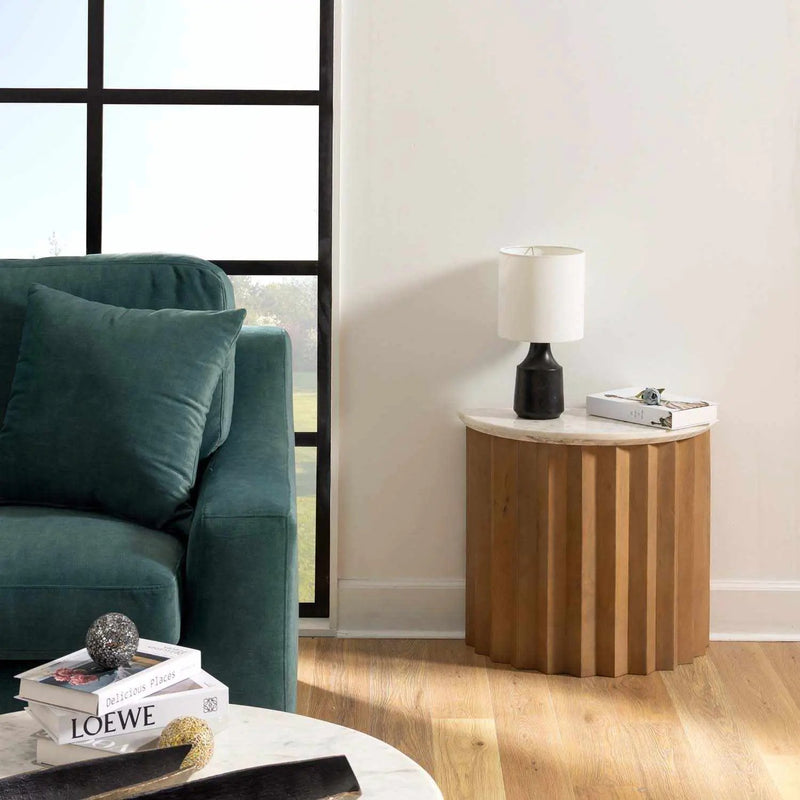 Canayan Black and Natural Resin Table Lamp by Boutique Rugs