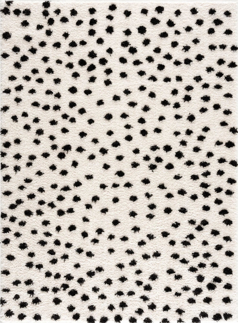 Cansu Black & White Dotted Area Rug by Boutique Rugs
