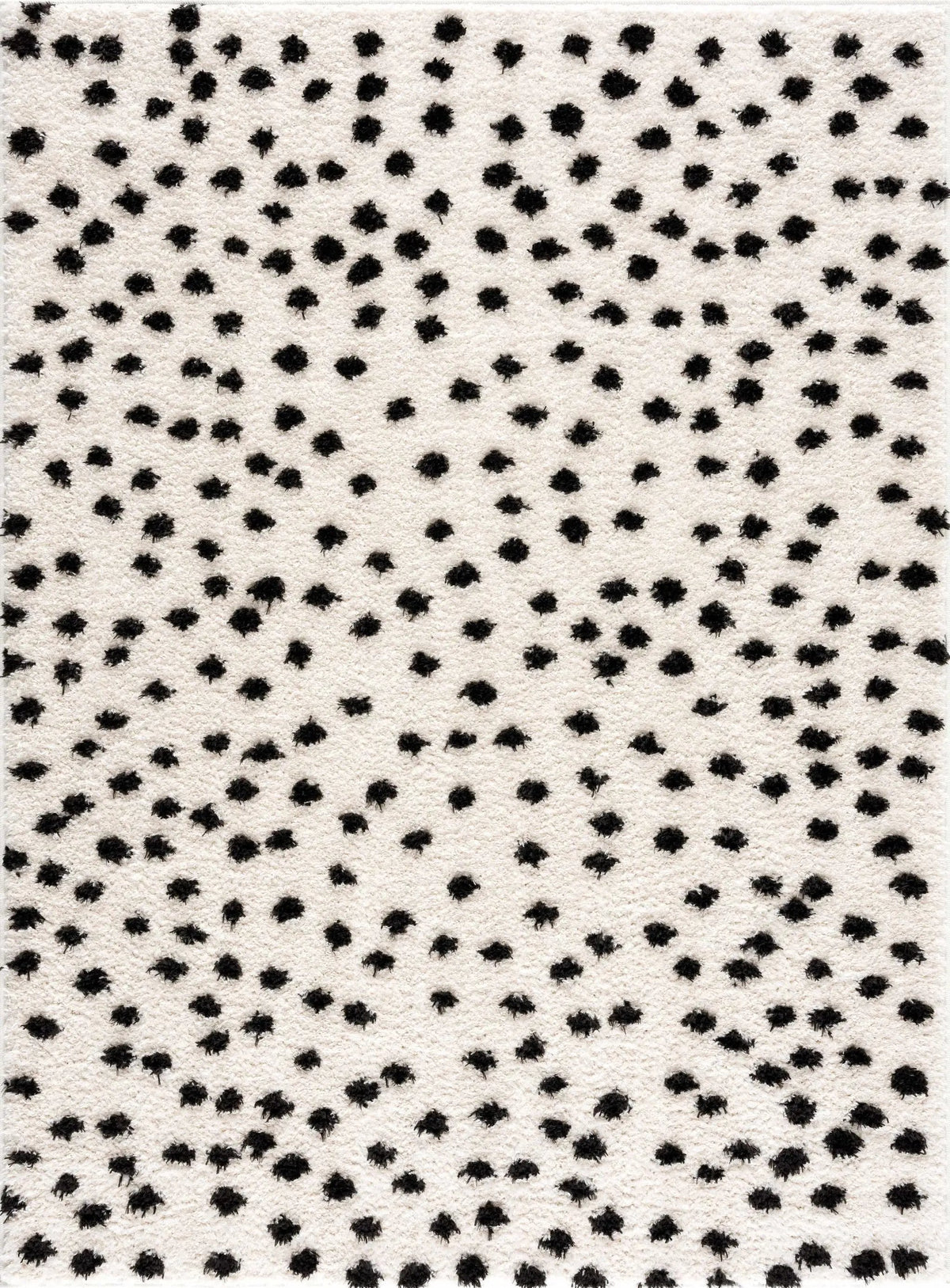Cansu Black & White Dotted Area Rug by Hauteloom