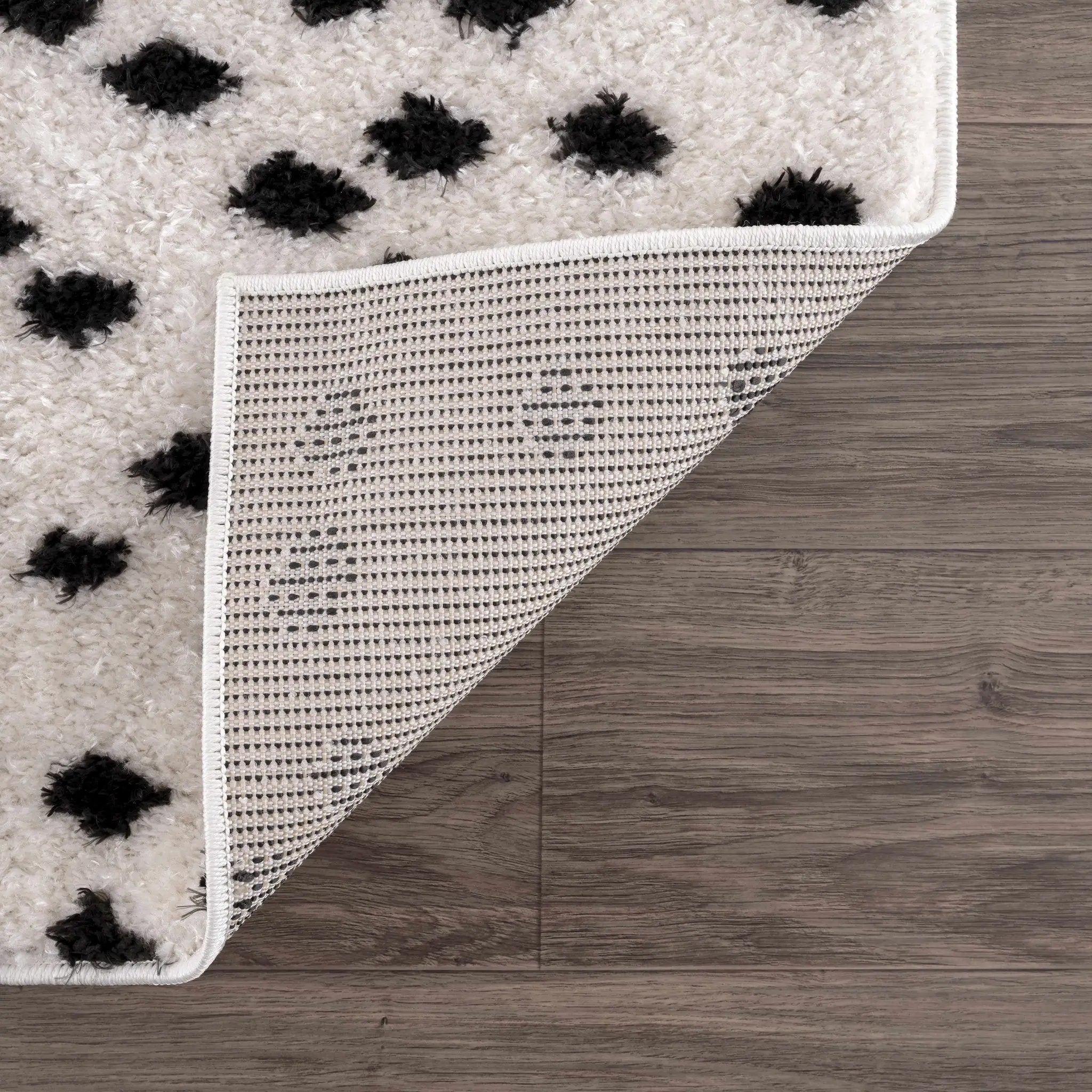 Cansu Black & White Dotted Area Rug by Boutique Rugs