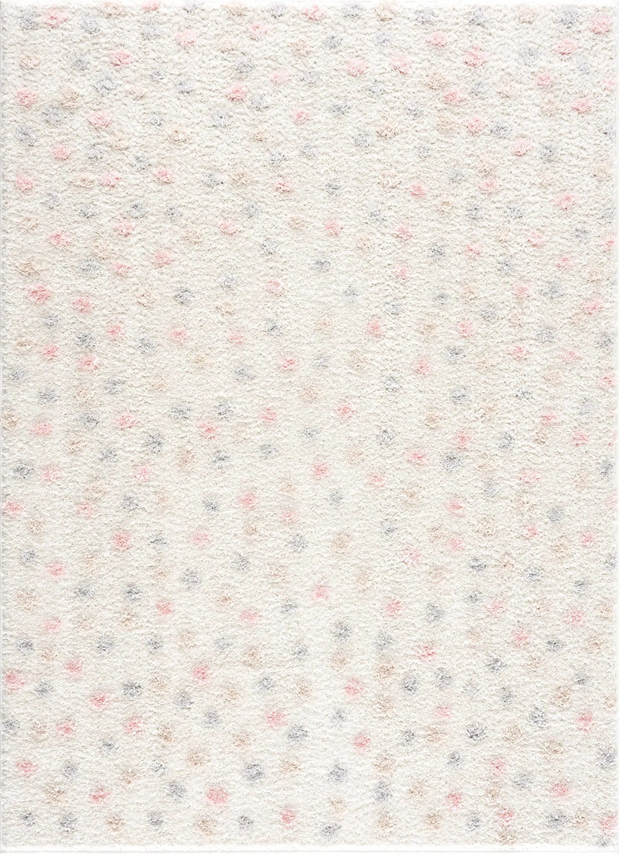 Cansu Pink & Cream Dotted Area Rug by Hauteloom