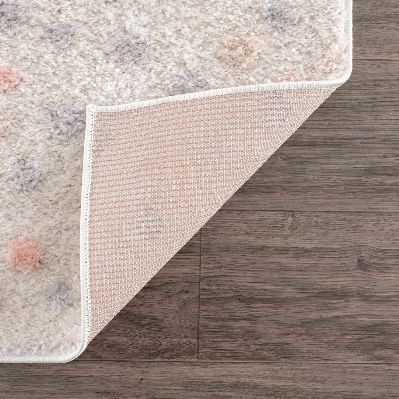 Cansu Pink & Cream Dotted Area Rug by Boutique Rugs