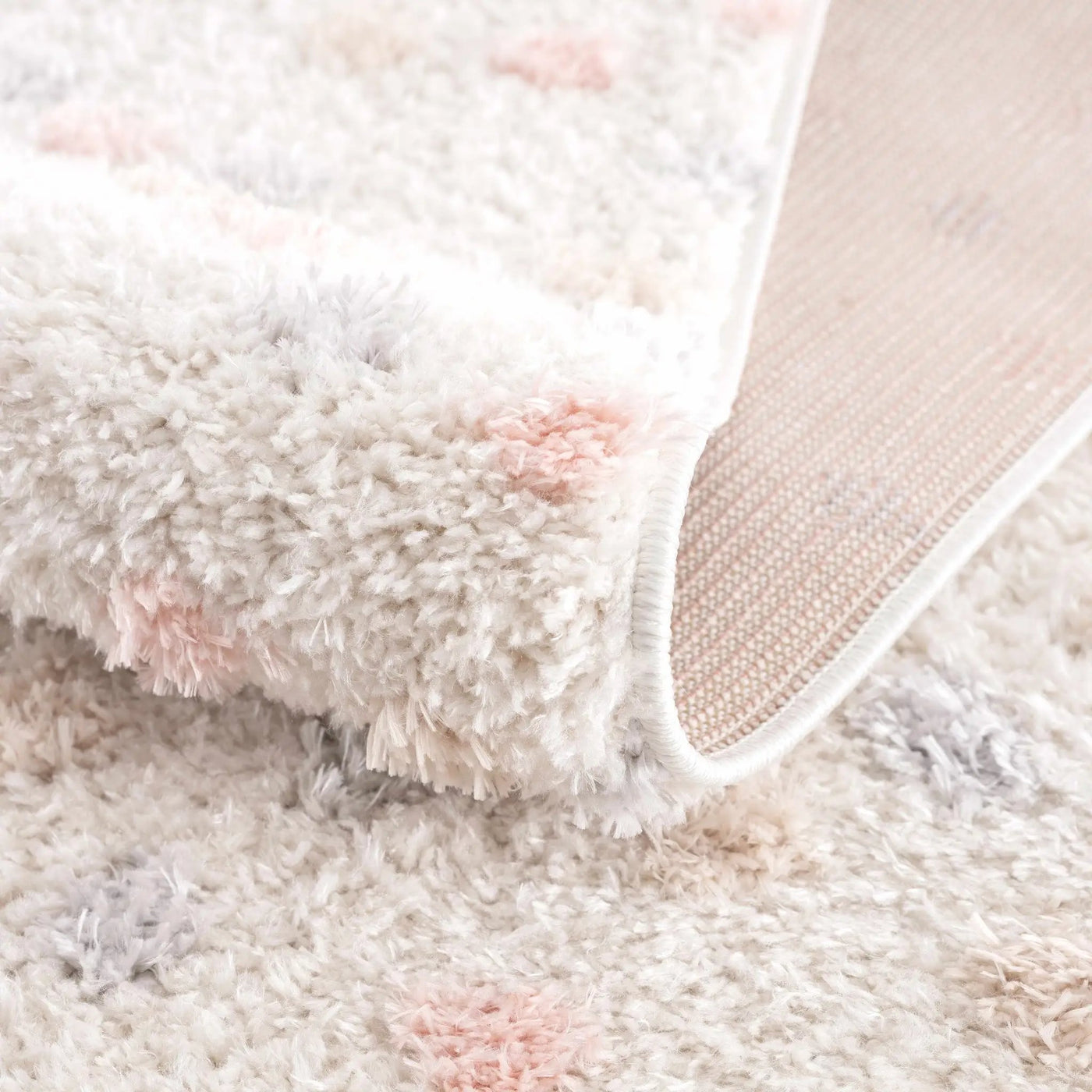 Cansu Pink & Cream Dotted Area Rug by Boutique Rugs