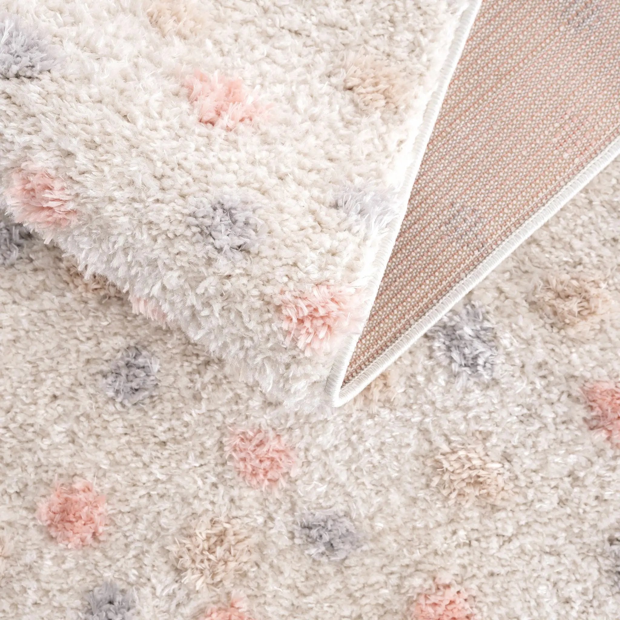 Cansu Pink & Cream Dotted Area Rug by Hauteloom