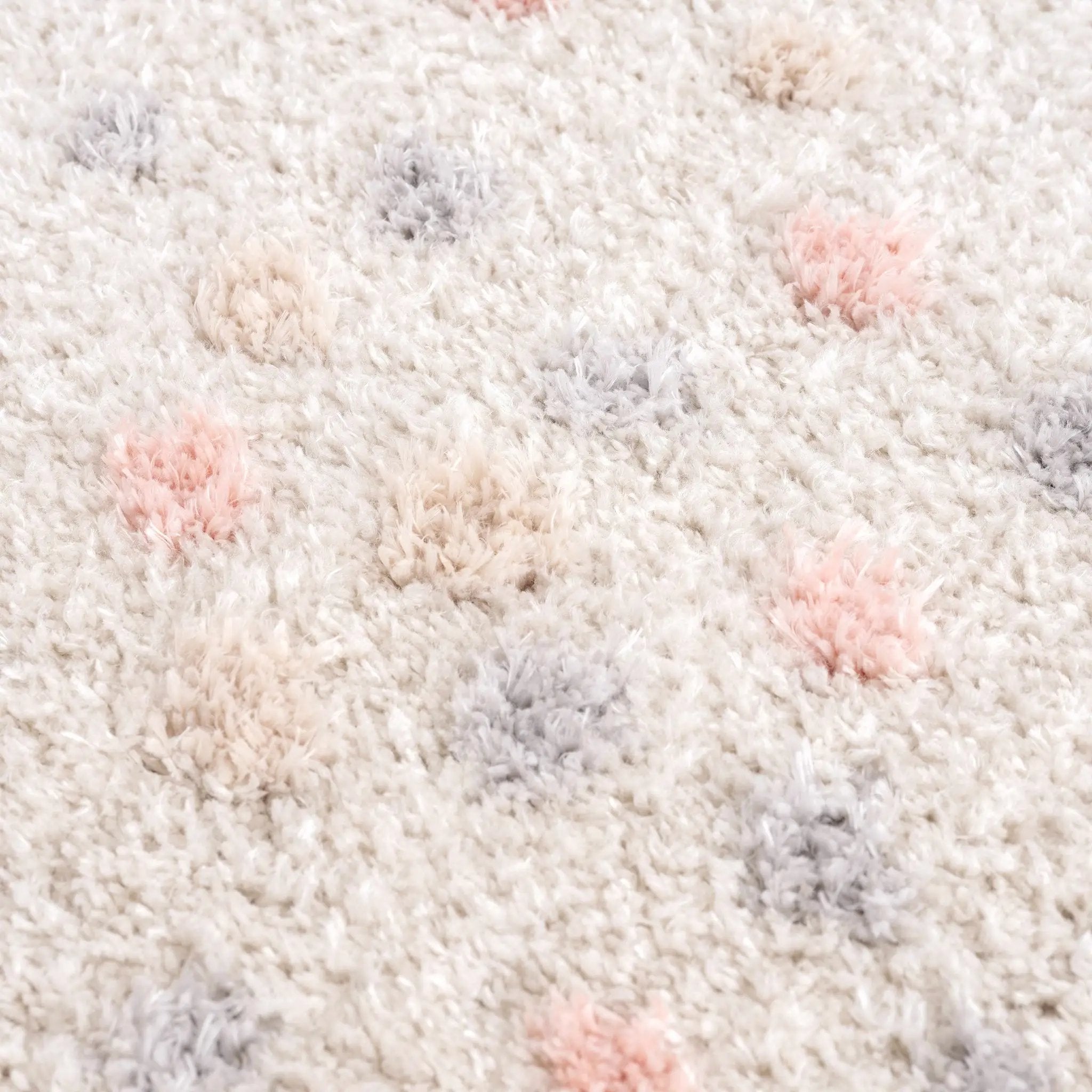 Cansu Pink & Cream Dotted Area Rug by Boutique Rugs