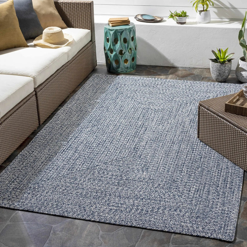 Blue Braided Faux Jute Outdoor Rug by Boutique Rugs