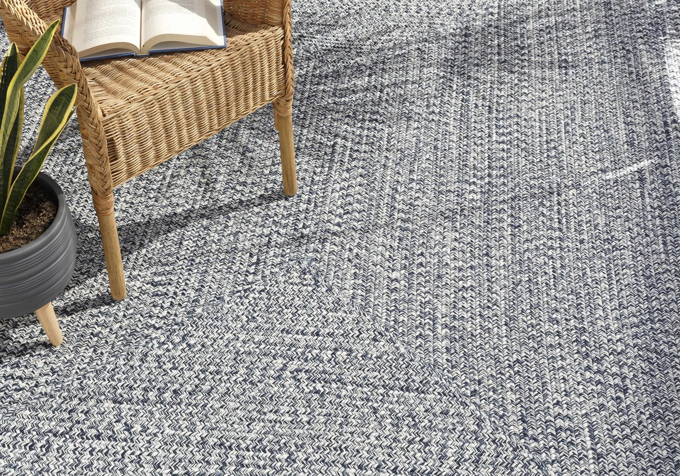 Blue Braided Faux Jute Outdoor Rug by Boutique Rugs