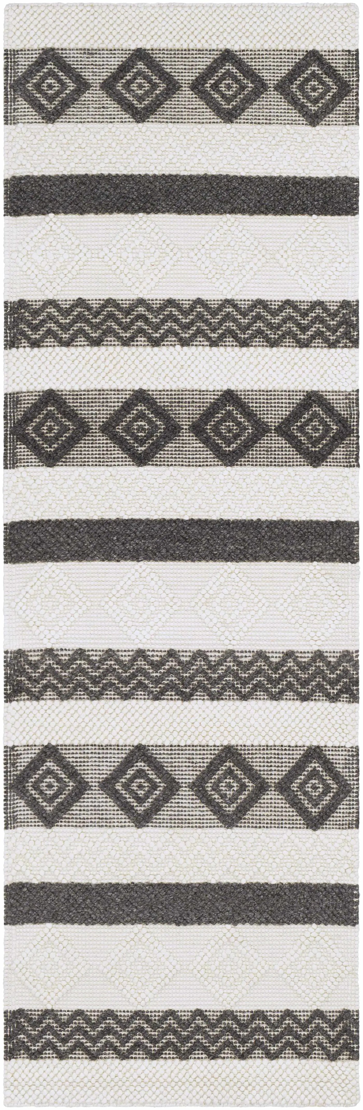Whittington Black&White Wool Rug - Clearance by Boutique Rugs
