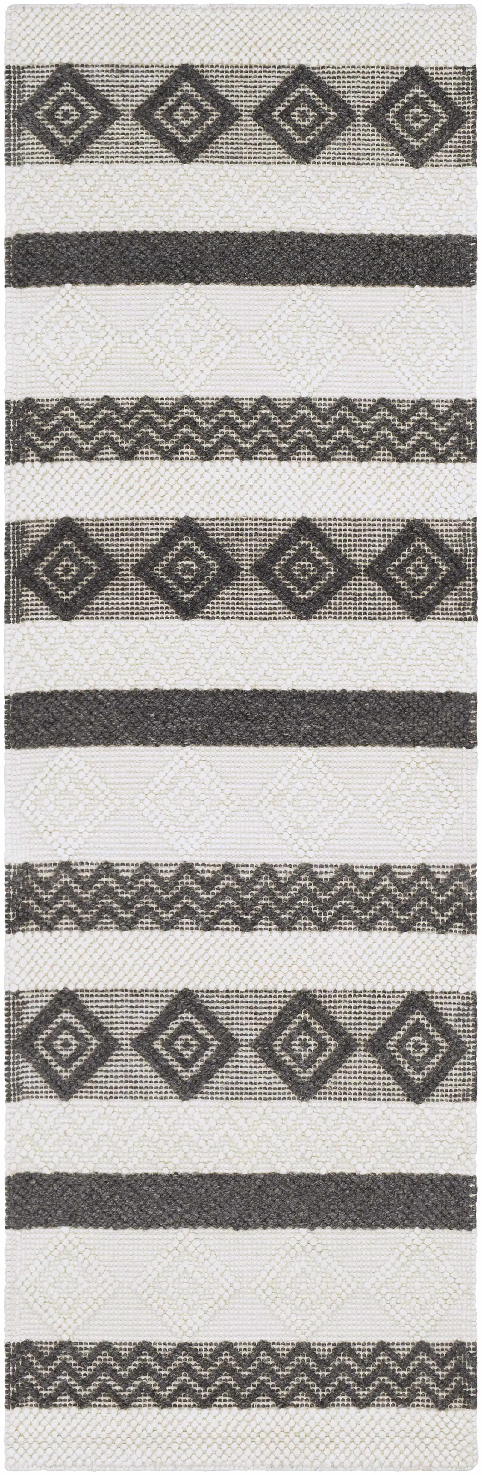 Whittington Black&White Wool Rug - Clearance by Boutique Rugs