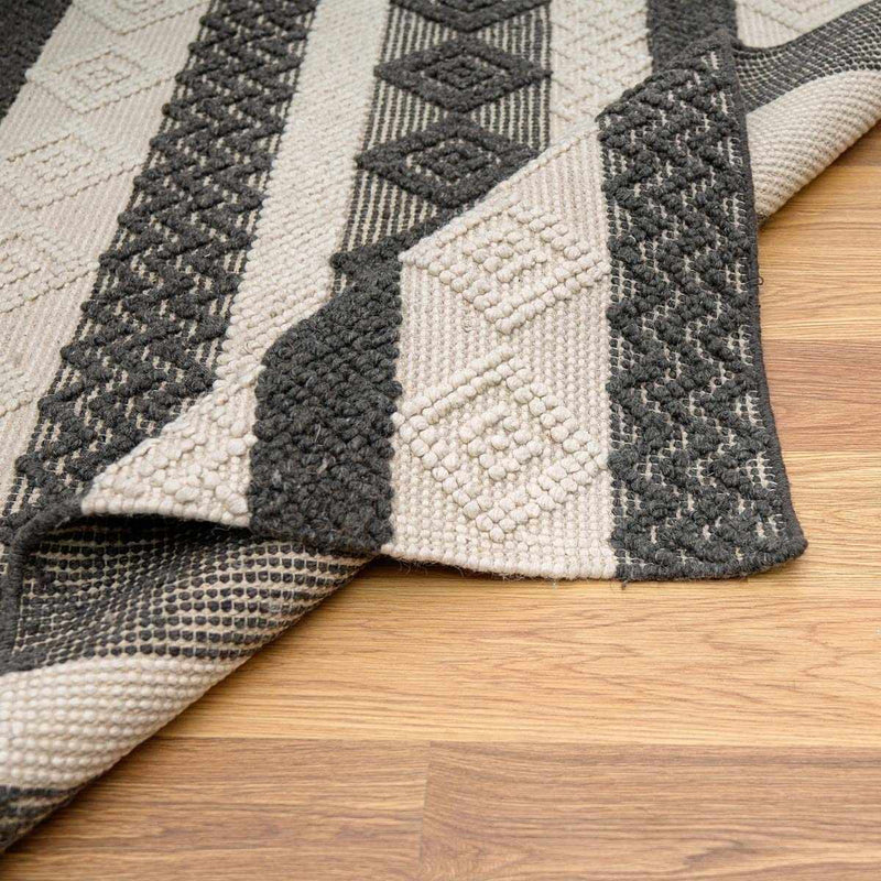 Whittington Black&White Wool Rug - Clearance by Boutique Rugs