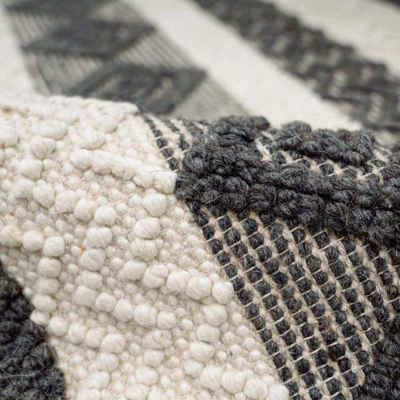 Whittington Black&White Wool Rug - Clearance by Boutique Rugs