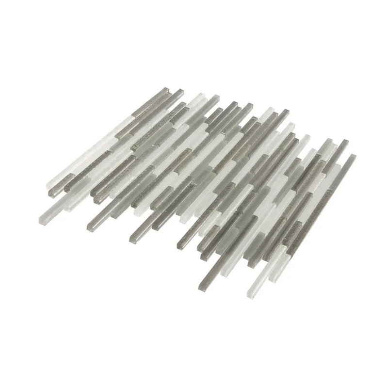 Gray 12x12 Glossy Matte Textured Brick Glass Mosaic Tile (5 pack, 4.83 sq ft/case) by Apollo Tile