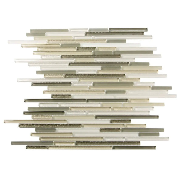 Beige 12x12 Glossy Matte Textured Brick Glass Mosaic Tile (5 pack, 4.83 sq ft/case), photo 2 of 7