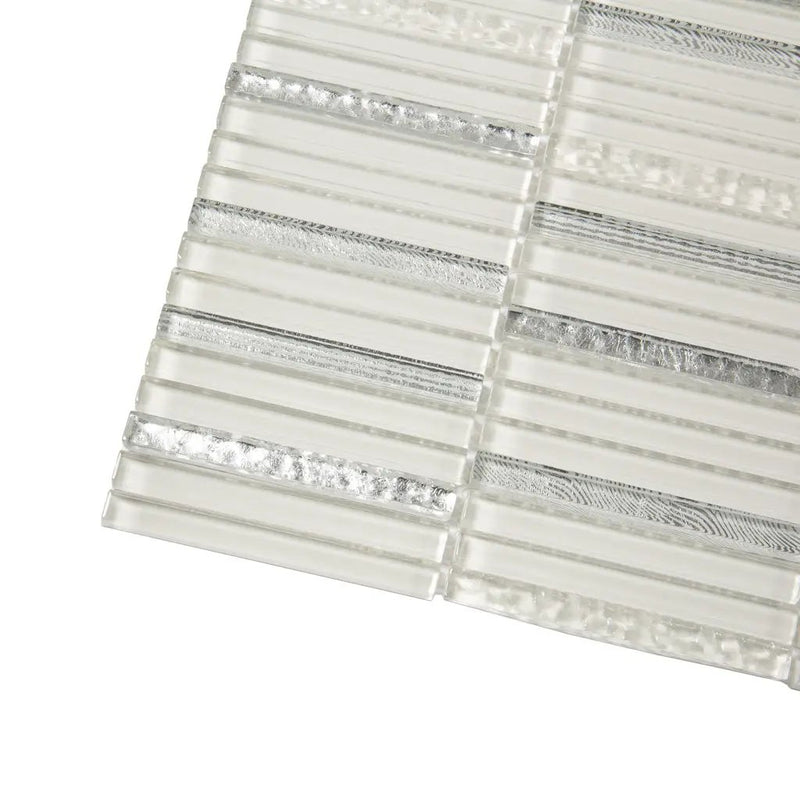 White 12x12 Glossy Brick Glass Mosaic Tile (5 pack, 4.83 sq ft/case) by Apollo Tile