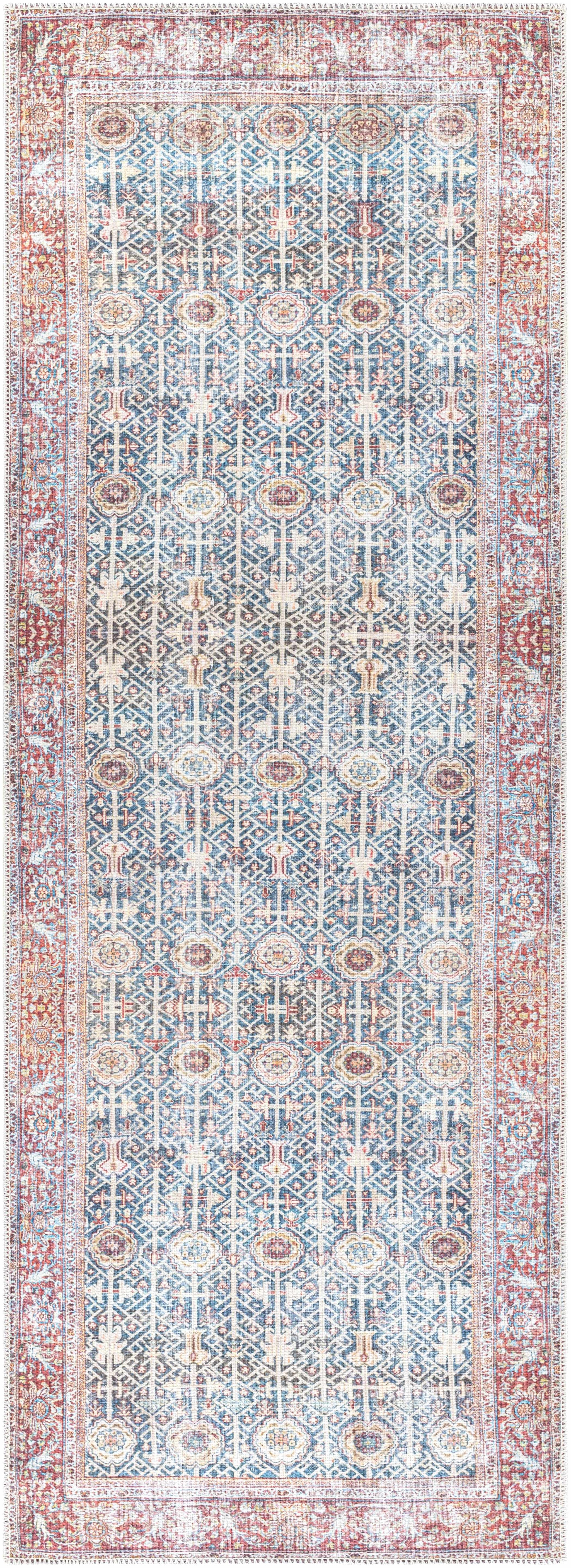 Rust Catadupa Distressed Washable Area Rug - Clearance by Boutique Rugs