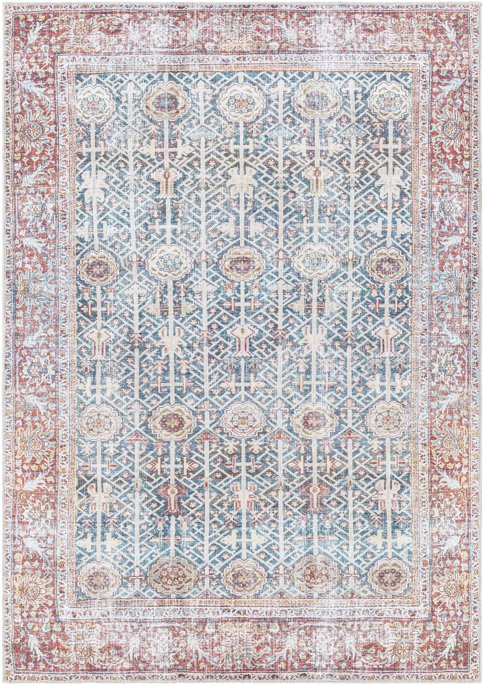 Rust Catadupa Distressed Washable Area Rug - Clearance by Boutique Rugs