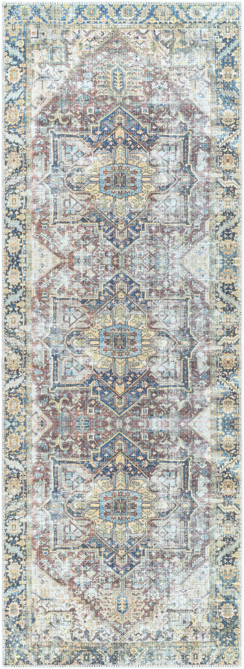 Blue Catigpian Distressed Washable Area Rug - Clearance by Boutique Rugs
