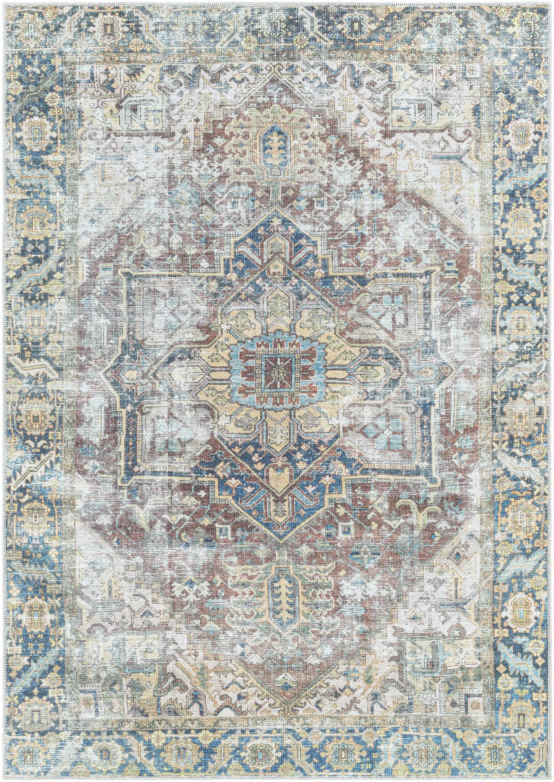 Blue Catigpian Distressed Washable Area Rug - Clearance by Boutique Rugs