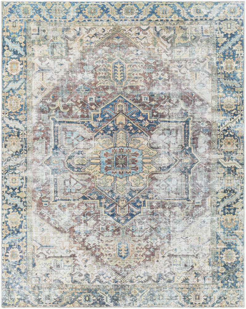 Blue Catigpian Distressed Washable Area Rug - Clearance by Boutique Rugs