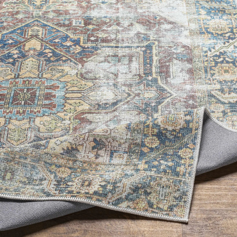 Blue Catigpian Distressed Washable Area Rug - Clearance by Boutique Rugs