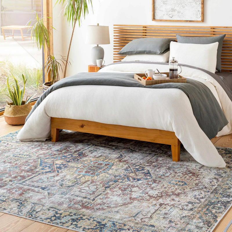 Blue Catigpian Distressed Washable Area Rug - Clearance by Boutique Rugs
