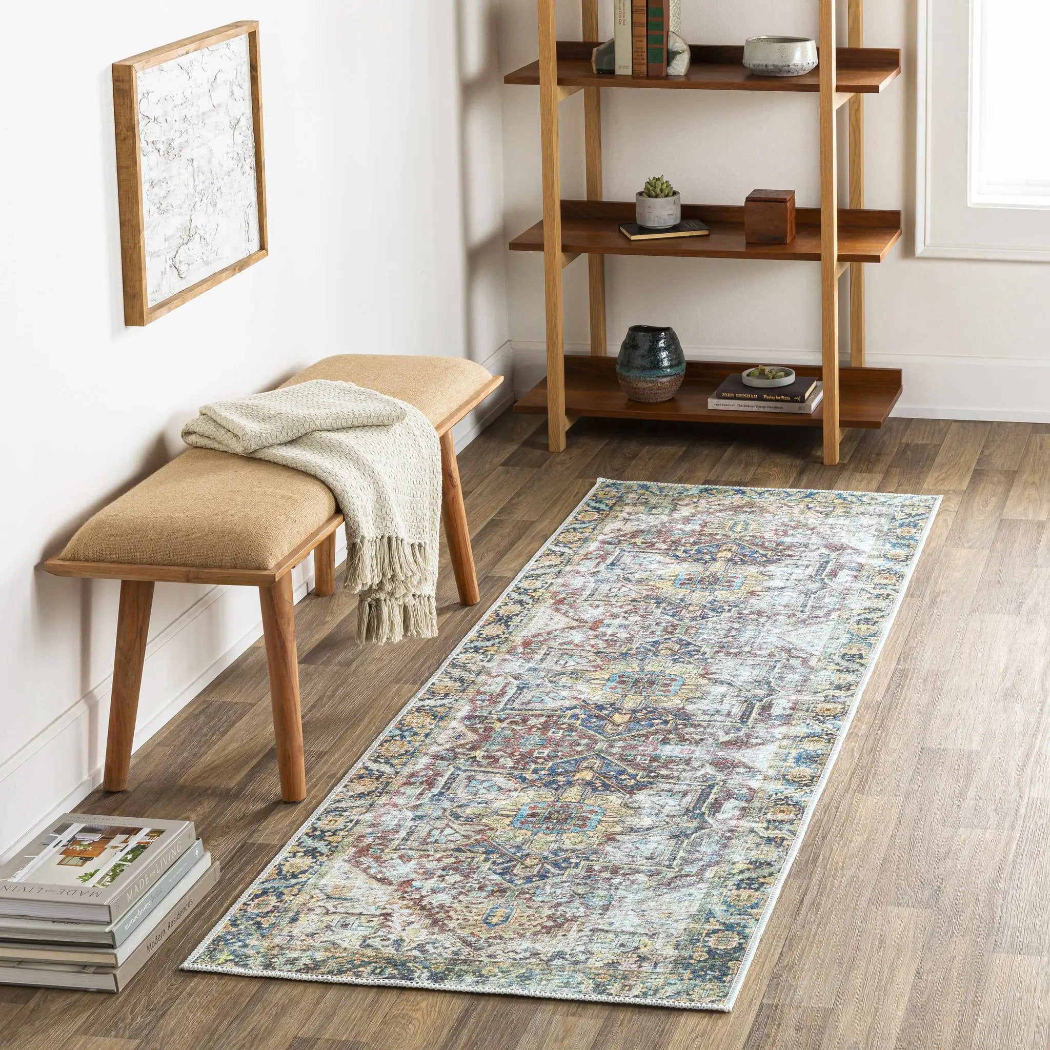 Blue Catigpian Distressed Washable Area Rug - Clearance by Boutique Rugs