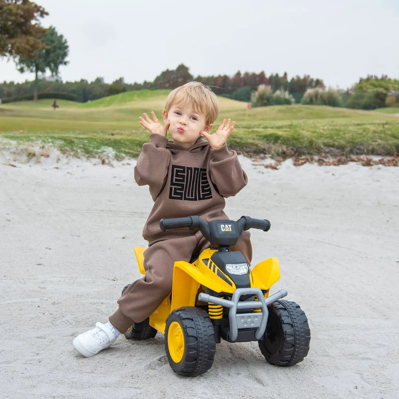 6V Kids Ride on ATV CAT-Licensed with Horn Sound for 18-36 Months Old-Yellow by DirectDeals