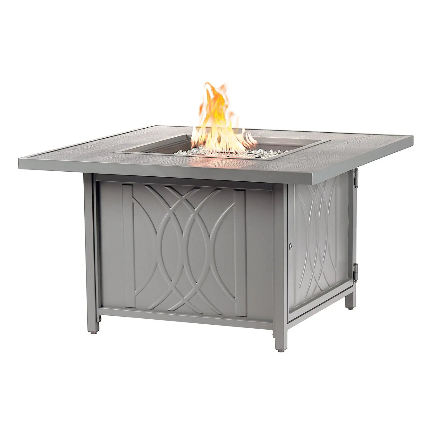 Aluminum 42-in Square Propane Fire Table with Beads, Covers and Lid by Sharicks