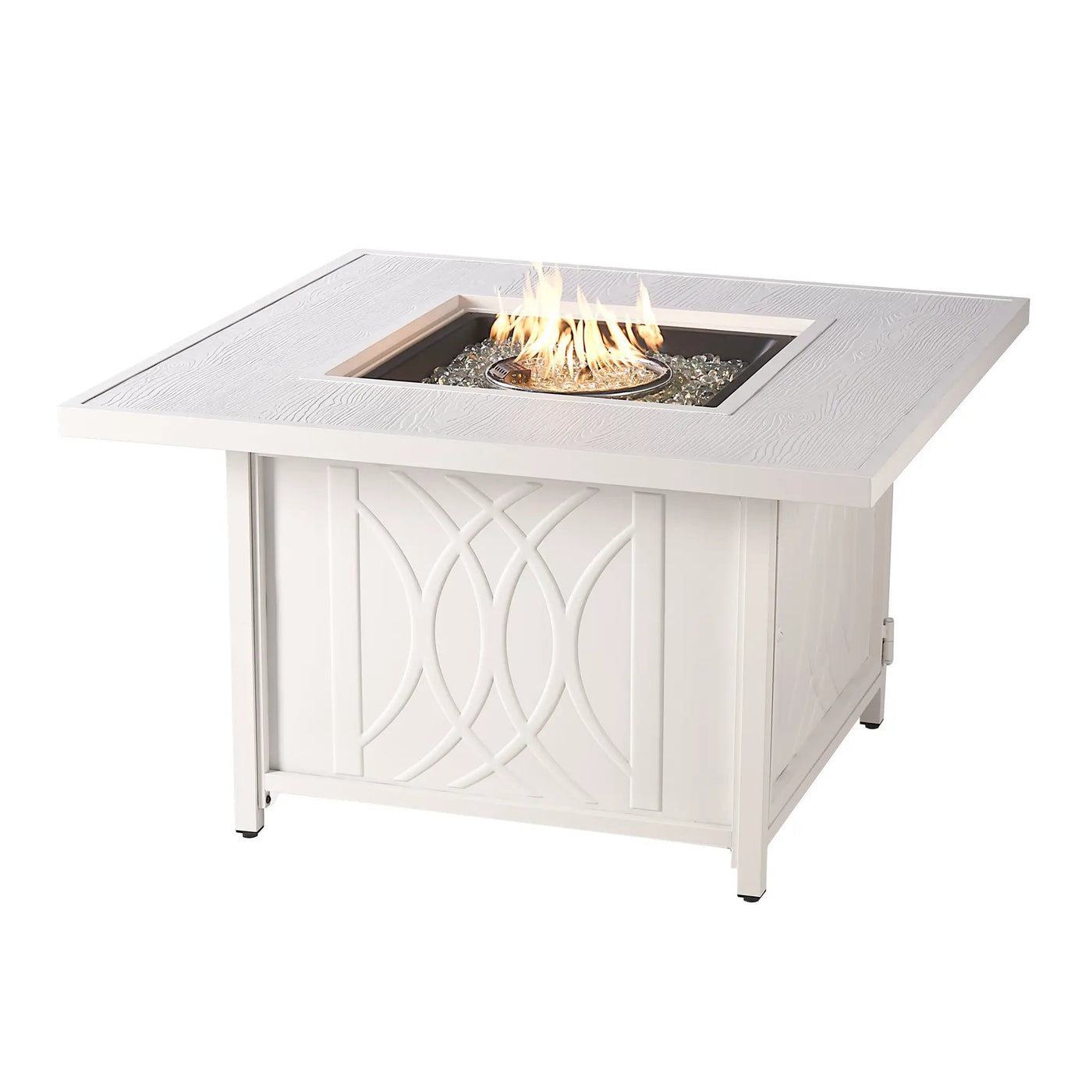 Aluminum 42-in Square Propane Fire Table with Beads, Covers and Lid by Sharicks