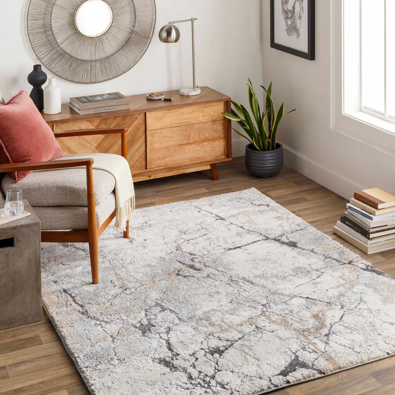 Cavetown Gray Marble Thick Rug by Boutique Rugs