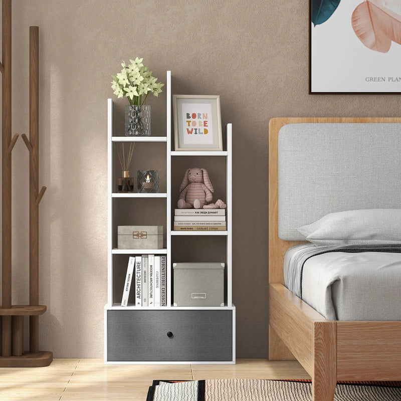 7-Tier Open-Back Bookshelf with Drawer by DirectDeals