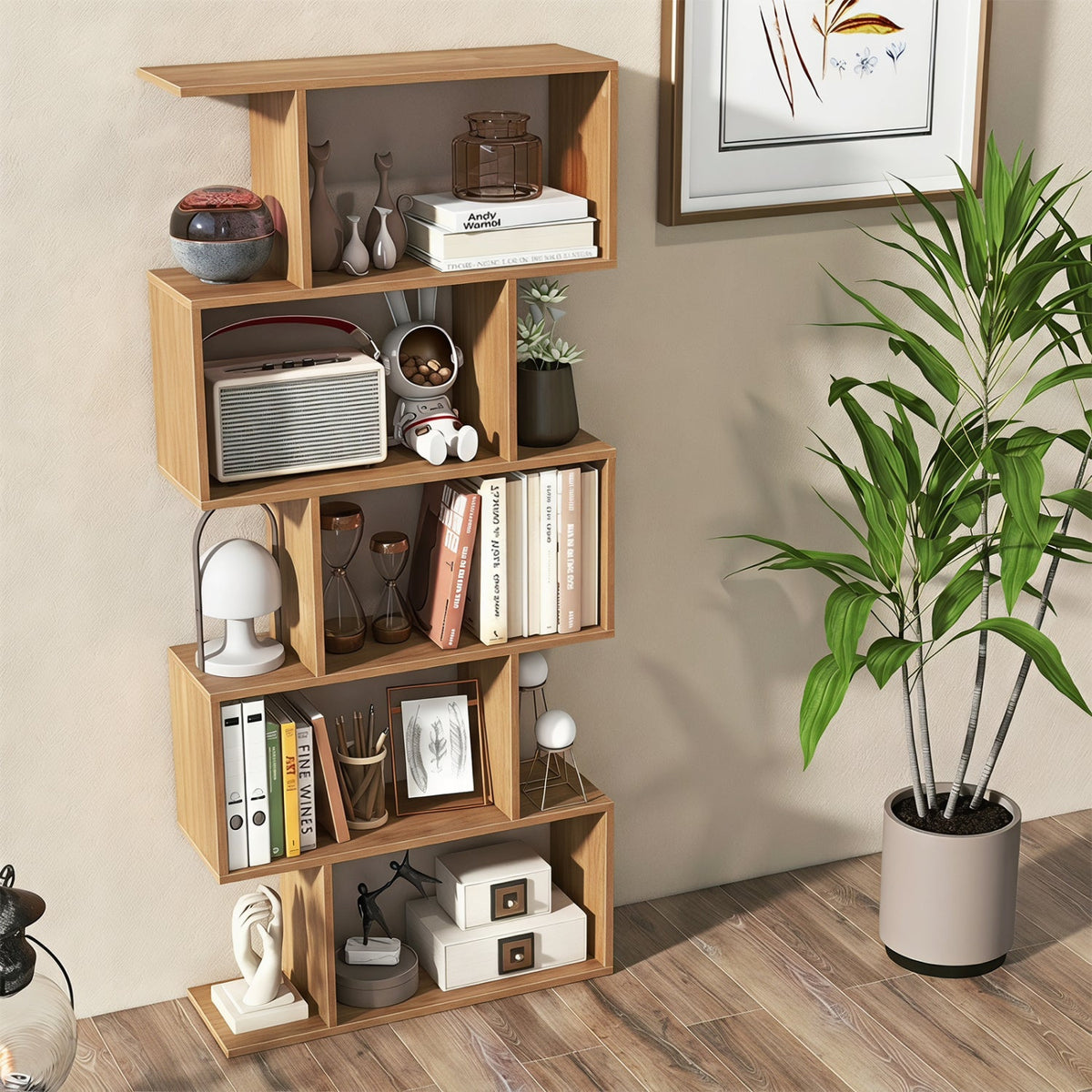 5-Tier S-Shaped Bookshelf with Anti-Tip Kit, photo 7 of 7