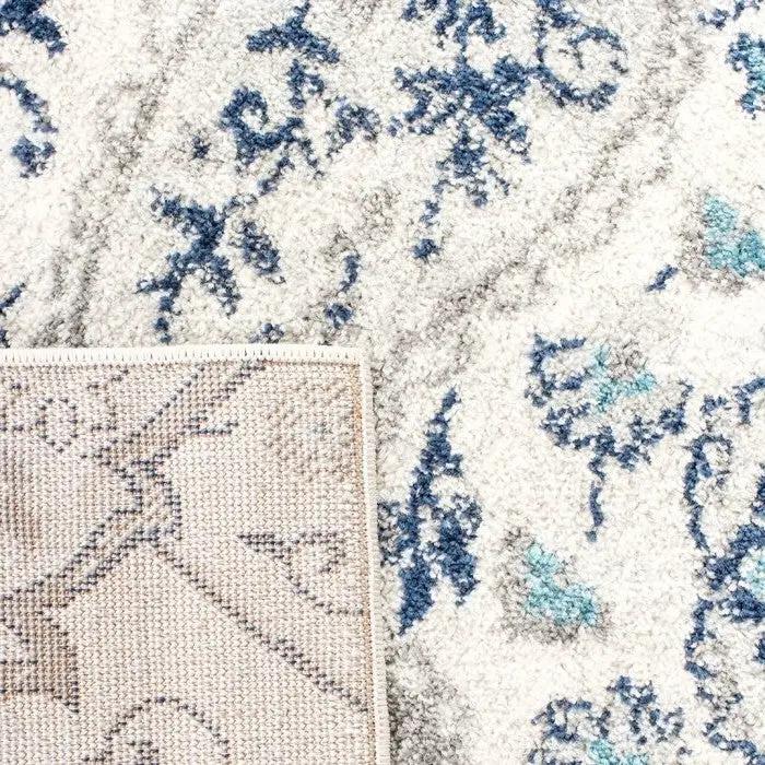 3' x 5' Coastal Blue Grey Damask Indoor Area Rug by HomePacific
