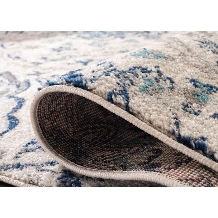 3' x 5' Coastal Blue Grey Damask Indoor Area Rug by HomePacific