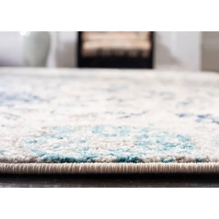 3' x 5' Coastal Blue Grey Damask Indoor Area Rug by HomePacific