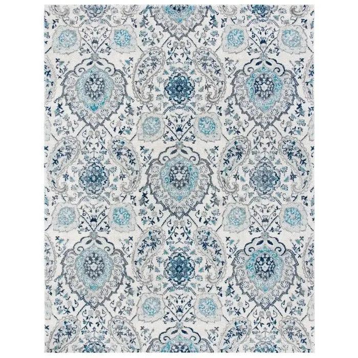 5' x 7' Coastal Blue Grey Damask Indoor Area Rug by HomePacific