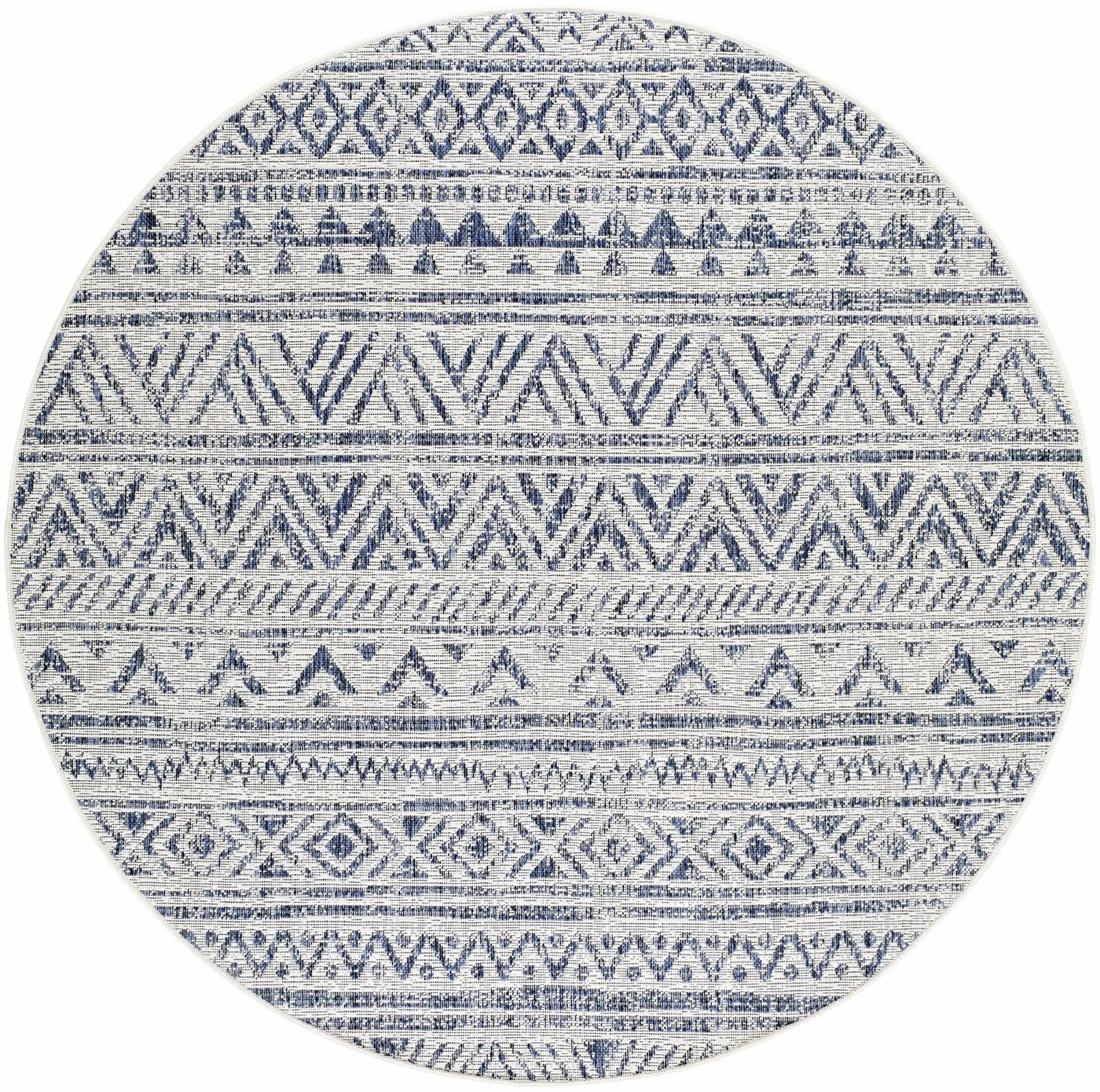 Madras Navy All Over Performance Outdoor Rug by Boutique Rugs