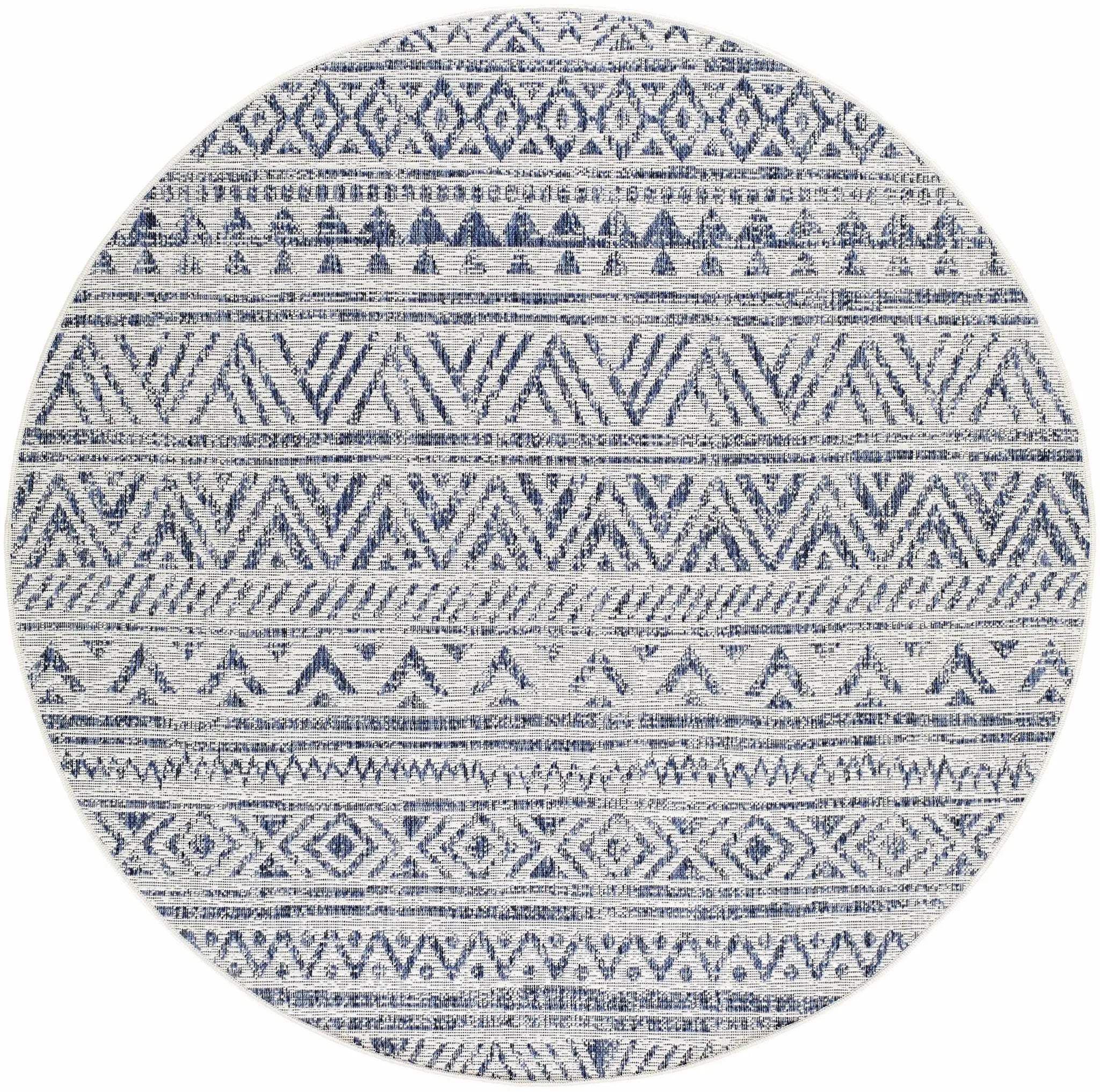 Madras Navy All Over Performance Outdoor Rug by Boutique Rugs