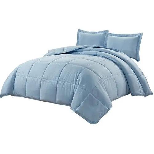 Queen Size Reversible Microfiber Down Alternative Comforter Set in Blue by HomePacific
