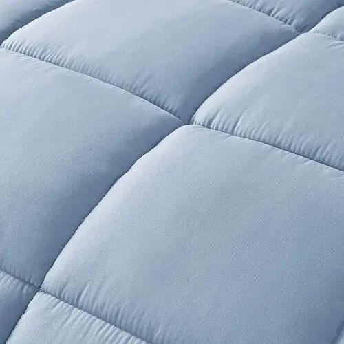Queen Size Reversible Microfiber Down Alternative Comforter Set in Blue by HomePacific