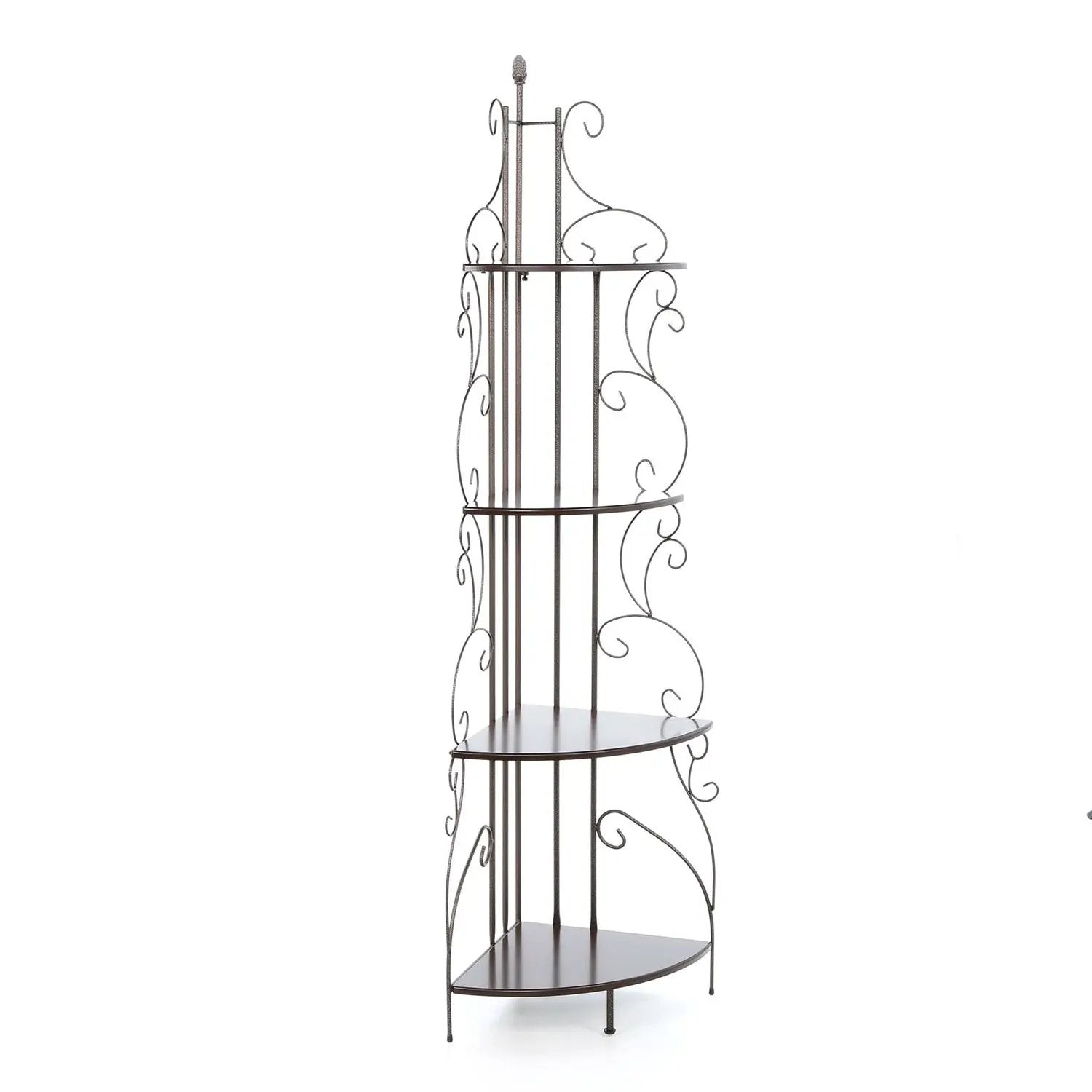Ornate 4-Tier Metal Corner Bakers Rack Kitchen Dining Shelf by HomePacific