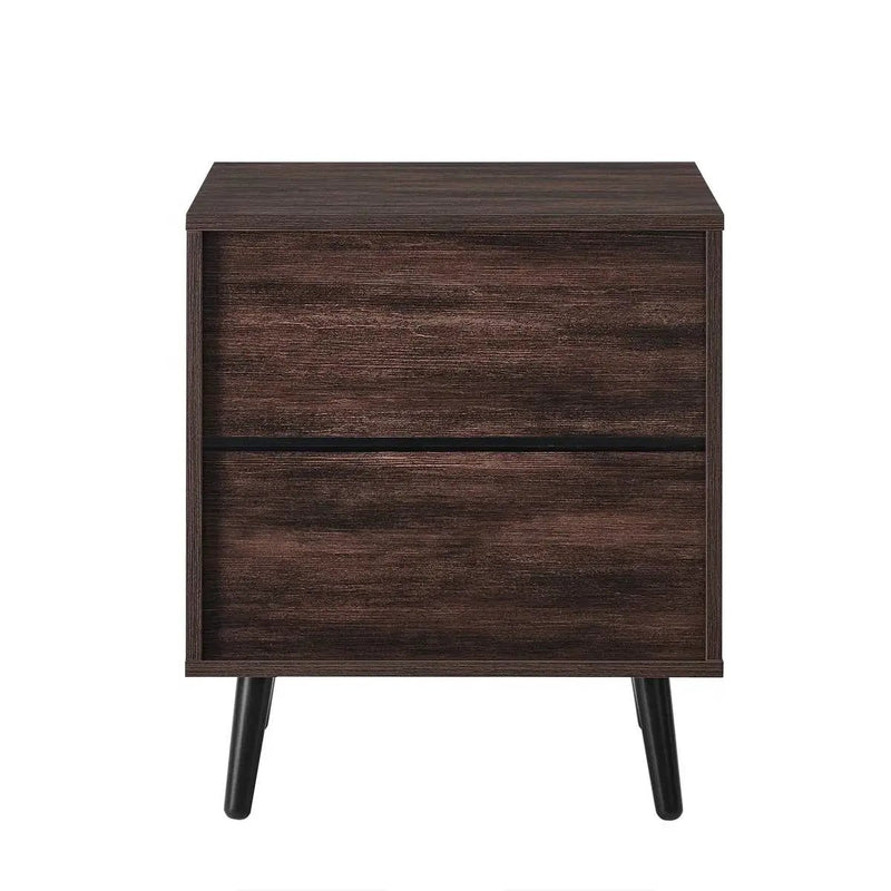 Mid-Century Modern 1-Drawer Nightstand End Table in Dark Brown Wood Finish by HomePacific