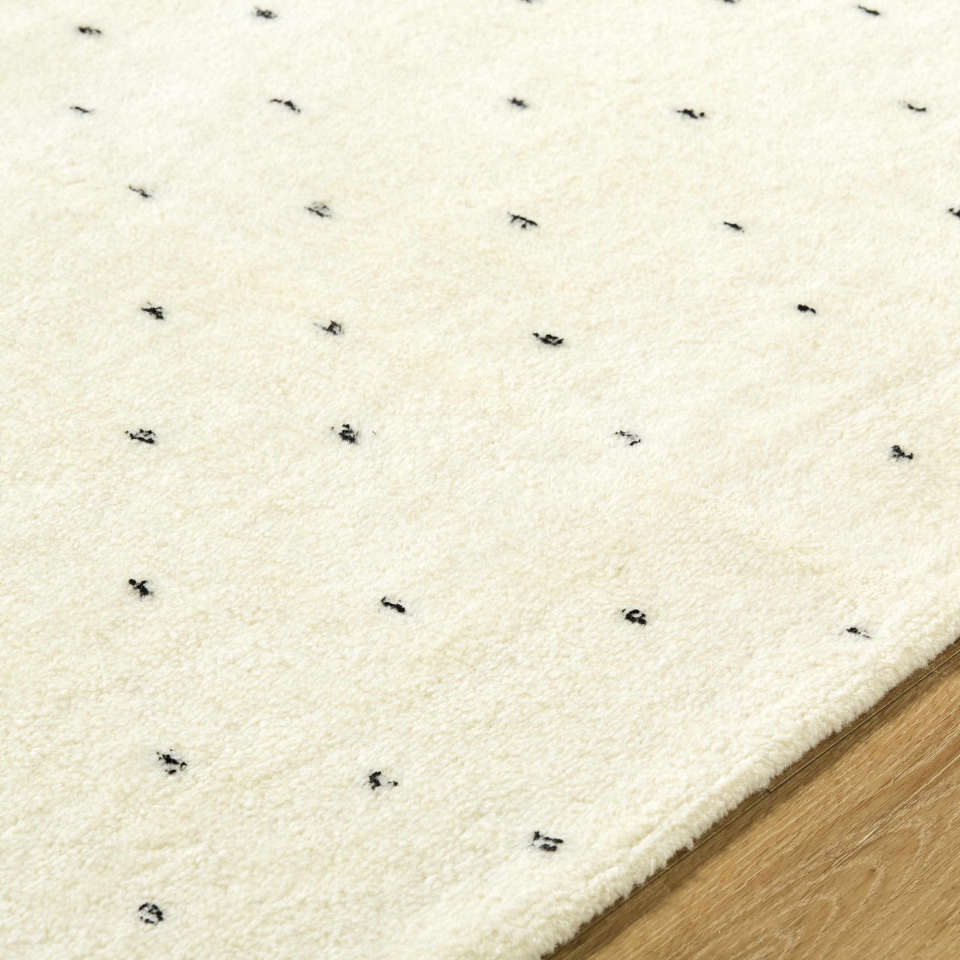 Cirila Dotted Ivory Washable Wool Rug by Boutique Rugs